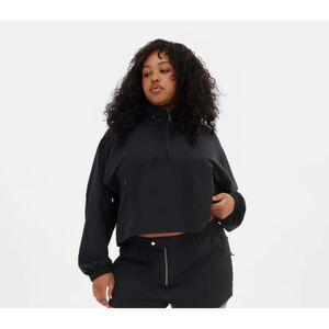 Girlfriend Collective Black Huddle Half-Zip Windbreaker Jacket